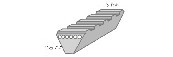 Gates Polyflex - Profil 3M, single belt