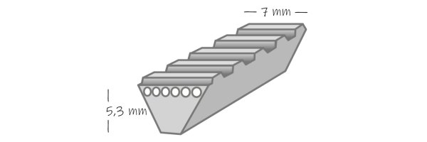 Gates Polyflex - Profil 7M, single belt
