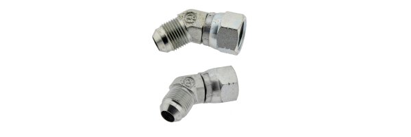 Einschraubwinkel 45° mit JIC-Gewinde, bis 310 bar