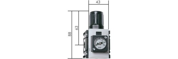 Druckregler mit durchgehender Druckversorgung - Futura-Baureihe 0, 1000 l/min