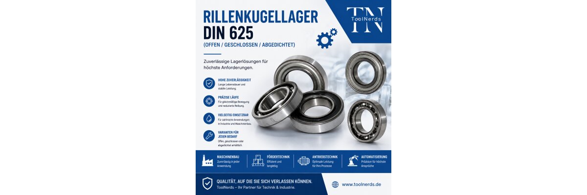 Rillenkugellager DIN 625 – Präzise Kugellager für Maschinenbau &amp; Antriebstechnik - Rillenkugellager DIN 625