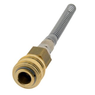 Kupplungsdose NW5 Schlauchanschluss 6 x 4mm Überwurfmutter, Knickschutz, Messing