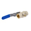 Messing Kugelhahn, 2-teilig, mit Zwangsentlüftung (gefasst) G 1/2", PN 14