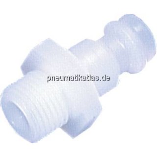 Kupplungsstecker NW5 mit Außengewinde G 1/4"  (AG), PVDF