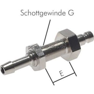 Schott-Kupplungsstecker (NW2,7 ) 3mm Schlauch, Messing vernic