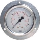 Glycerin-Einbaumanometer, Frontring, 63mm, -1 bis 9 bar