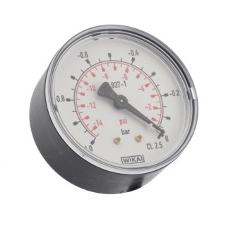 WIKA Stahlblech Manometer waagerecht (ST/Ms), Ø 50mm, 0 - 0,6 bar, G 1/4"