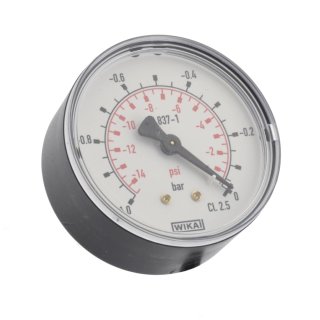 WIKA Kunststoff Manometer waagerecht (KU/Ms), Ø 50mm, 0 - 16 bar, G 1/8"