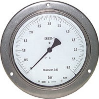 Feinmess-Manometer waagerecht, 160mm, 0 - 1,6 bar