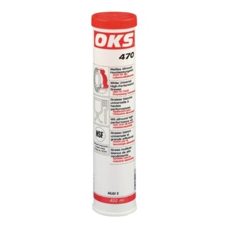 OKS 470 Hochleistungsfett NSF H2 zertifiziert 400 ml Kartusche weißes allround Fett Wasserbeständig