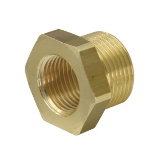 Reduziernippel mit zylindrischem Innen- und Außengewinde G 1/4"(AG) - G 1/ 8"(IG), 16 bar Messing