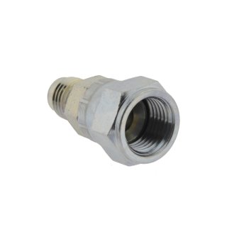 Reduziernippel mit JIC Gewinde UNF 9/16" - 18 (AG) - UNF 7/8" - 14 (IG) Stahl verzinkt