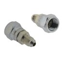 Reduziernippel mit JIC Gewinde UNF 9/16" - 18 (AG) - UNF 7/8" - 14 (IG) Stahl verzinkt