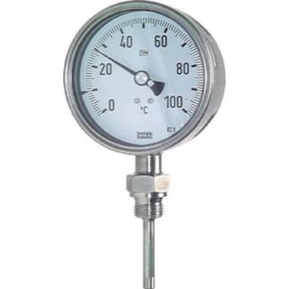 Bimetallthermometer, senk- recht D100/0 - 100°C/63mm