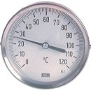 Bimetallthermometer, waage- recht D100/0 - 100°C/100mm