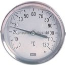 Bimetallthermometer, waage- recht D63/0 - 300°C/200mm