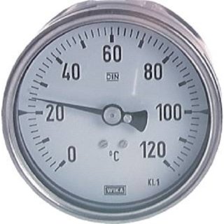 Bimetallthermometer, waage- recht D100/0 - 60°C/160mm