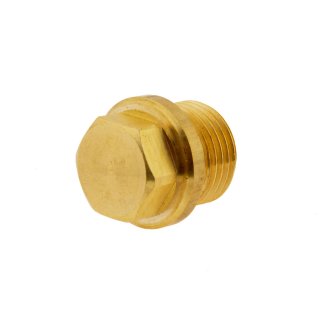 Verschlussstopfen mit Außensechskant und Bund G 1/2", 16 bar Messing Verschlusskappe