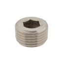 Verschlussstopfen ohne Bund mit Innensechskant R 1/4", 16 bar Messing vernickel