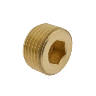 Verschlussstopfen ohne Bund mit Innensechskant G 1/4", 16 bar Messing