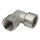 90°-Winkel mit Innengewinde beidseitig G 1/2", 16 bar Messing vernickelt