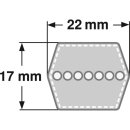 ConCar Doppelkeilriemen Profil CC 22 x 17 mm 6 Kant – Keilriemen Doppelriemen