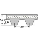 Zahnflachriemen Profil S3M Zahnriemen STS Super Torque 300 - 522 mm Länge