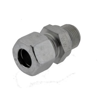 Gerade Klemmringverschraubung mit Elastomerdichtung metrisch Edelstahl NC leicht