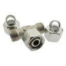 T Klemmringverschraubung mit Dichtkegel und O-Ring Edelstahl NC schwere Baureihe