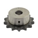Kettenrad mit einseitiger Nabe ISO 08B-1 Zähnezahl 12 Bohrung H7 22mm Nut Gewinde