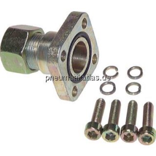 Gerade Flanschverschraubung Pumpenflansch LK 40, 28 L (M36x2)