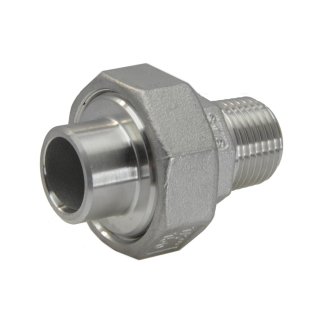 Anschweißverschraubung konisch dichtend Gewinde: R 1" (AG) - 33,7 mm Werkstoff: Edelstahl