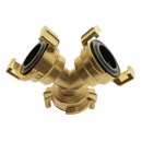 Y-Verteiler für Gartenschlauch-Schnellkupplungen, 40 mm Eingang: Schnellkupplung