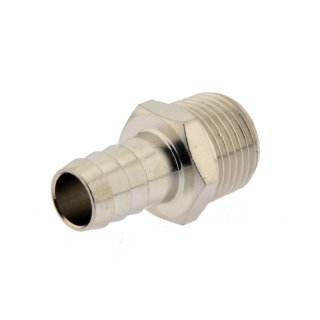 Gewindetülle mit konischem Außengewinde R 1/8"-6mm, 16 bar Messing vernickelt