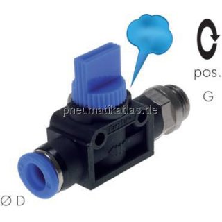 3/2-Wege-Absperrventil G 1/4"- 6mm, Schlauchseite entlüftend