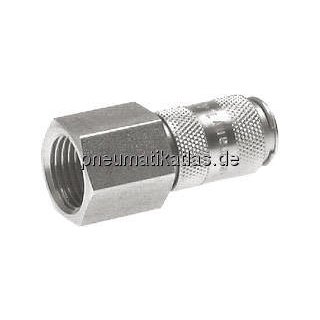 Kupplungsdose (NW2,7) M 5(IG), Messing vernickelt